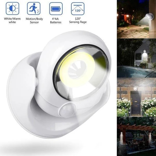 Motion-Activated LED Lamp, Indoor & Outdoor with Rotating Mount