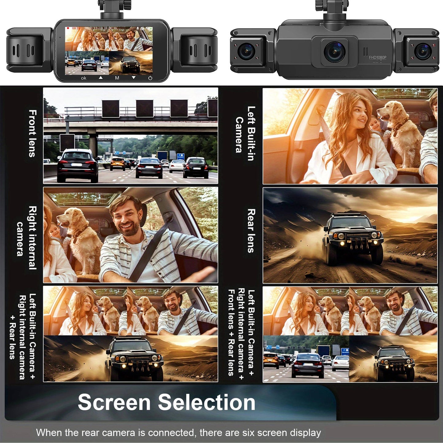 Wireless Car Dash Cam Front And Rear With Night Vision