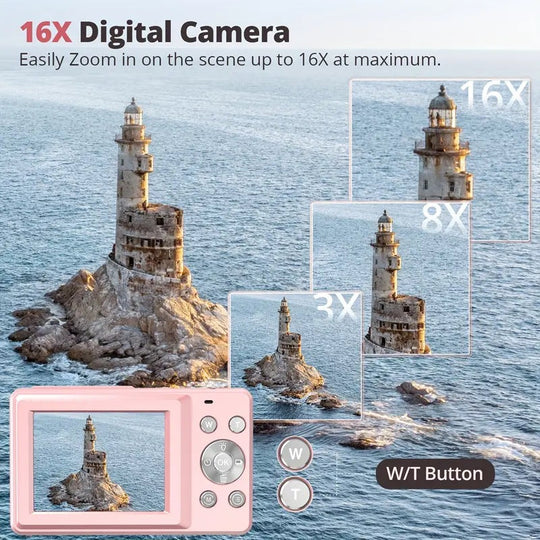Retro Design Compact Digital Camera, High-Res Photos & 1080p Video