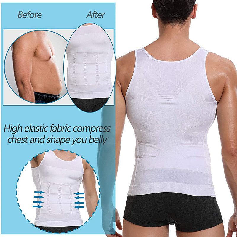 Compression Tank Top Men Slimming Body Shaper Vest, Abs Abdomen Tummy Control Workout Shirt Sleeveless Gym Fitness