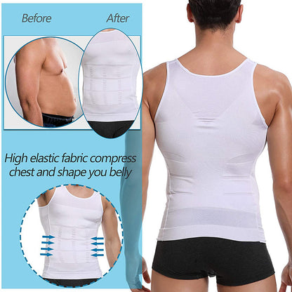 Compression Tank Top Men Slimming Body Shaper Vest, Abs Abdomen Tummy Control Workout Shirt Sleeveless Gym Fitness