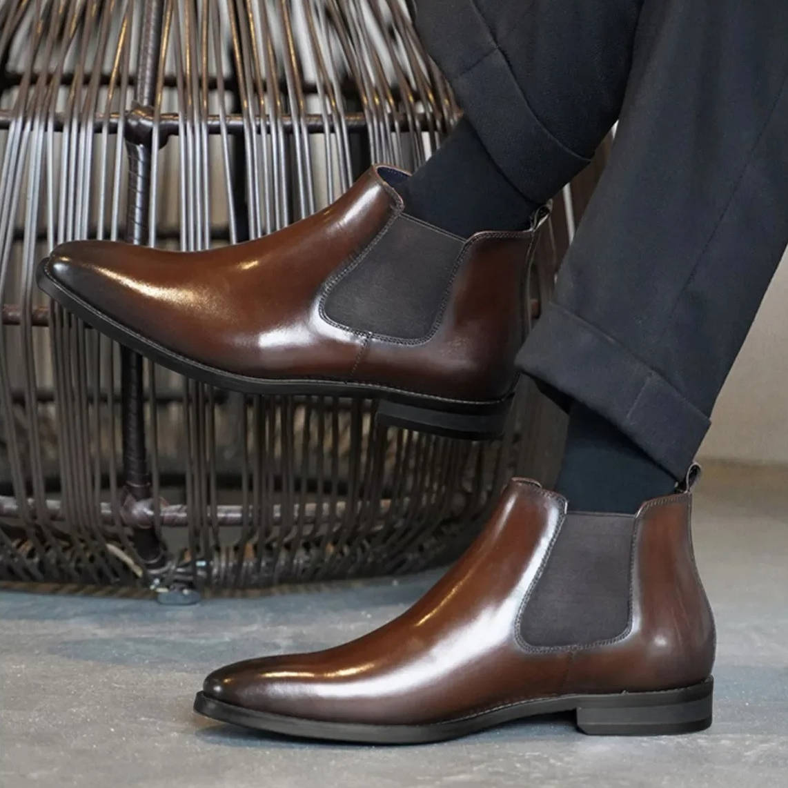 Classic Chelsea Boots for Men Genuine Leather