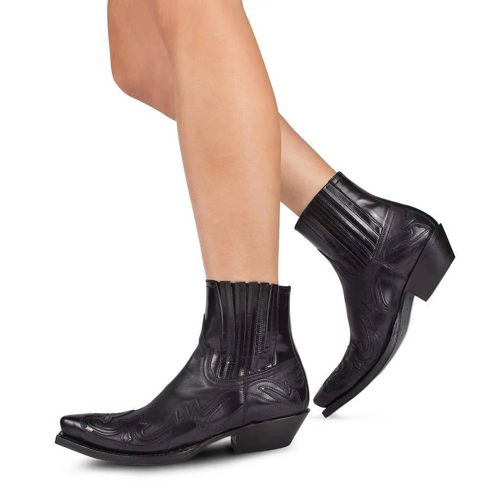 Western Ankle Boots Leather For Women