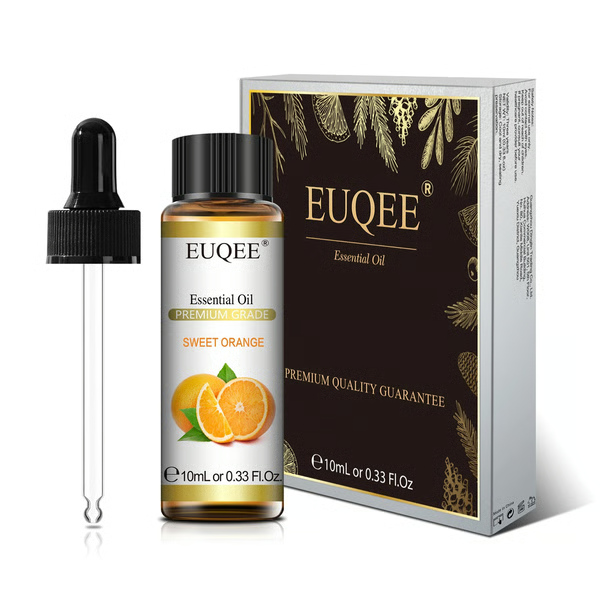 EUQEE 10ml Pure Essential Oils with Dropper for Diffusers – Lavender, Jasmine, Eucalyptus, Vanilla