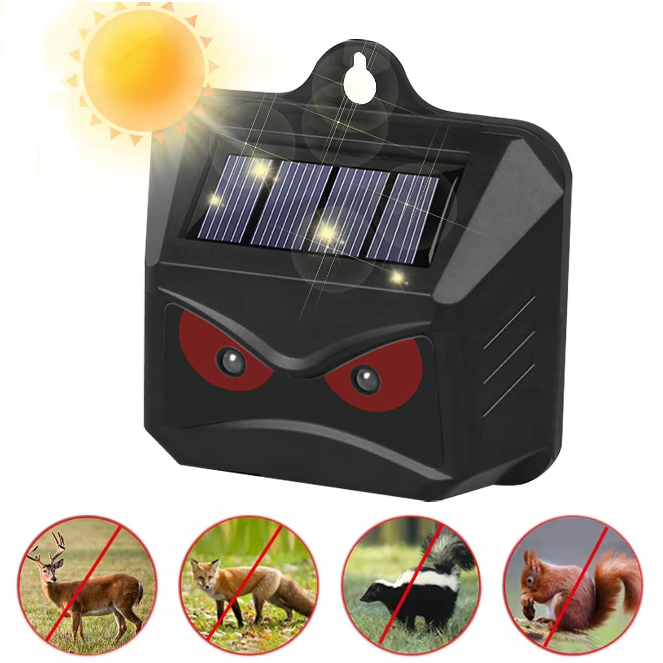 2pcs Solar Powered Ultrasonic Animal Repellent