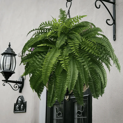 Realistic Artificial Boston Fern for Outdoor Use