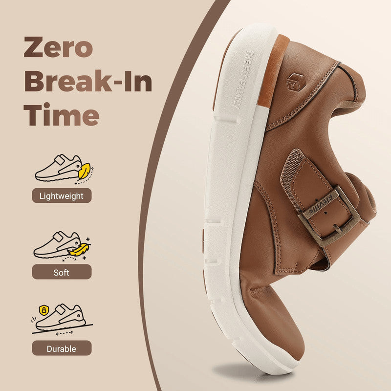 FitVille Mens Wide Leather Walking Shoes Comfortable Diabetic Shoes for Swollen Feet