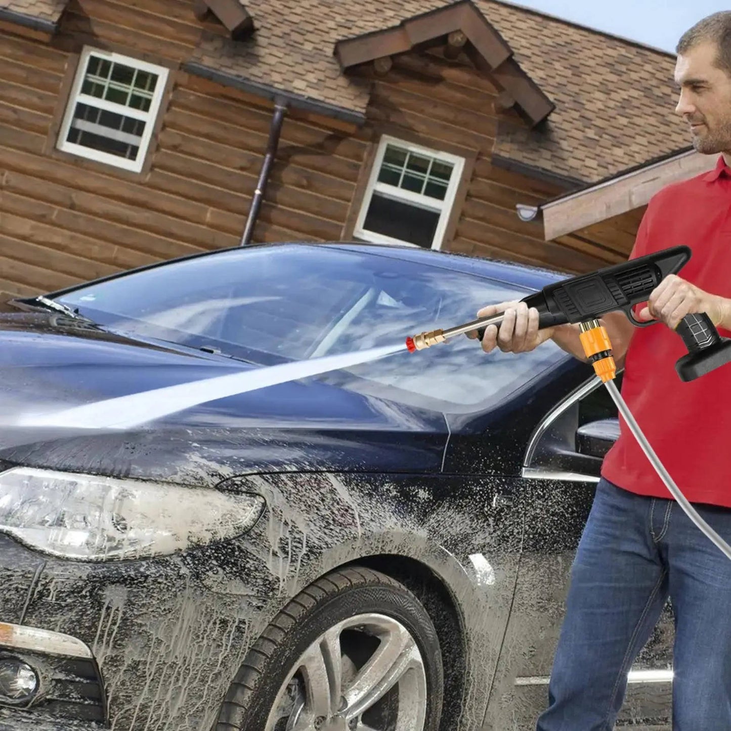 Cordless Portable High Pressure Spray Water Gun Set | Ideal for Cleaning Cars, Patios & Garden Furniture