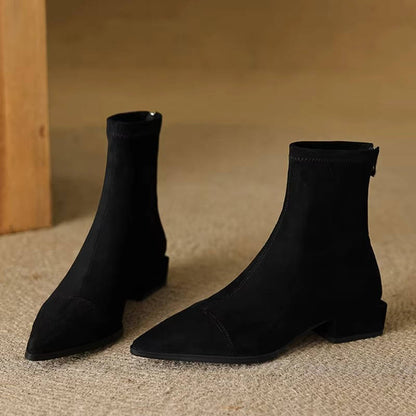 Women's Suede Ankle Boots Low Heel