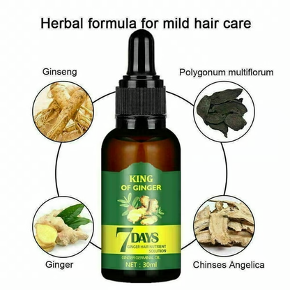 Ginger Hair Growth Germinal Oil – Regrow 7 Days Ginger Germinal Serum for Nourishing Hair Roots