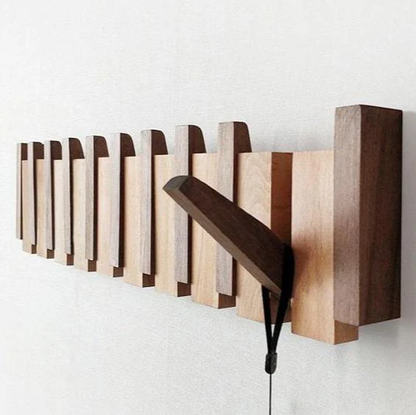 Crafted Wooden Wall-Mounted Coat Hanger