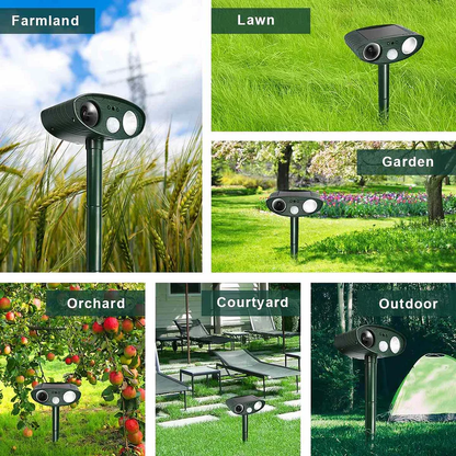 4-Pack Solar Ultrasonic Deer Deterrents – Repels Deer Fast