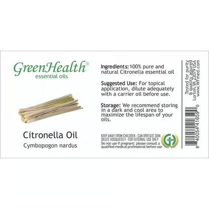 4 fl oz Citronella Essential Oil (100% Pure & Natural) - GreenHealth