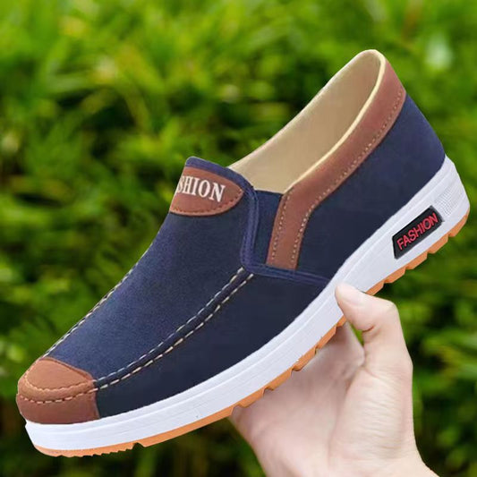 Stylish Men Casual Shoes Spring and Autumn, Trend Canvas Shoes, Lightweight Soft Flat Shoes, Comfortable Walking Shoes