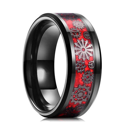 Mens Stainless Steel Carbon Fiber Ring, Stylish & Durable Rings for Men