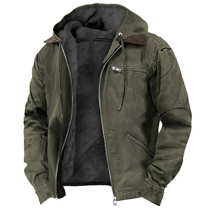 Mens Hooded Fleece Jacket with Zipper