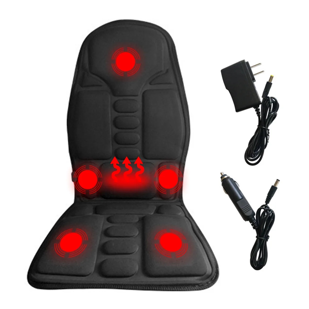 Heated Massage Seat Cushion – 8 Modes for Back & Neck Relief Home or Car Use