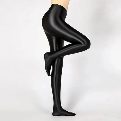 Glossy Opaque Shiny High Waist Sexy Stockings - High Elastic Skinny Leggings Pencil Pants