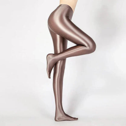 Glossy Opaque Shiny High Waist Sexy Stockings - High Elastic Skinny Leggings Pencil Pants