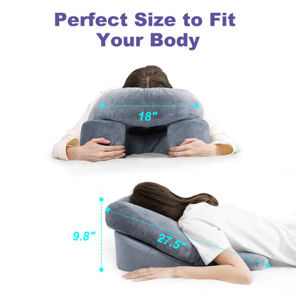 Contoured pillow for face-down positioning