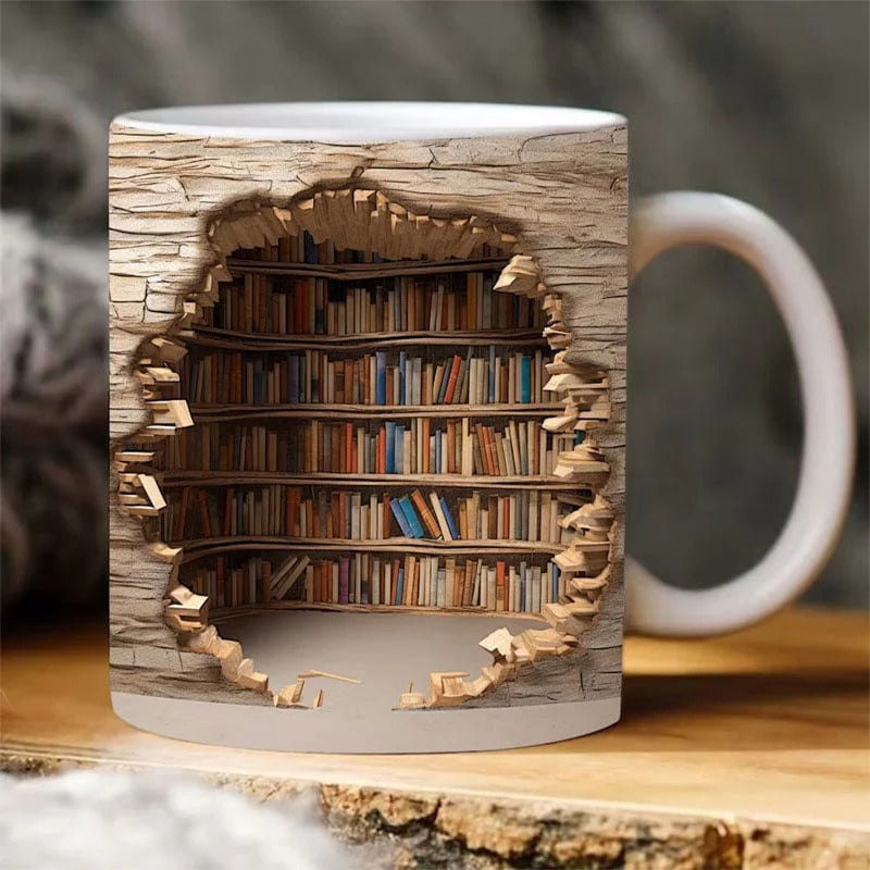 Bookshelf-Style 3D Mug