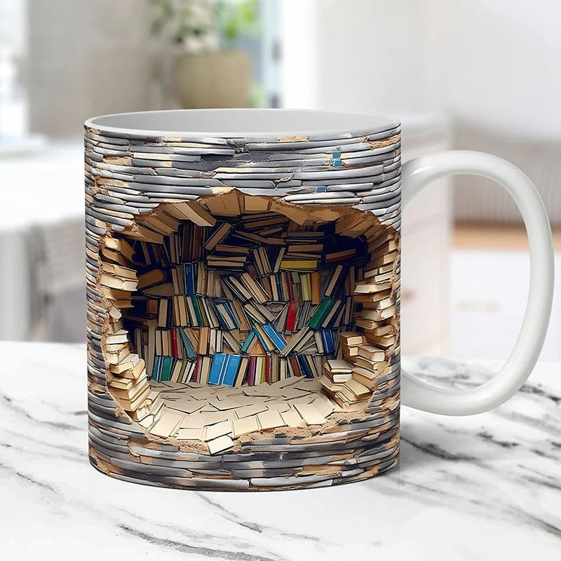 Bookshelf-Style 3D Mug