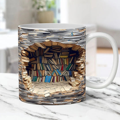 Bookshelf-Style 3D Mug