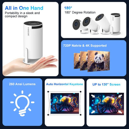 Portable 4K-Compatible HD Projector