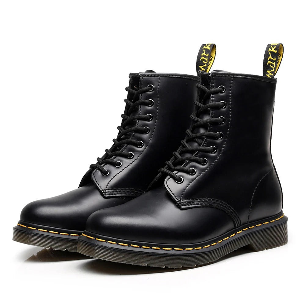 Lace-Up Low Heel Round-Toe BootS
