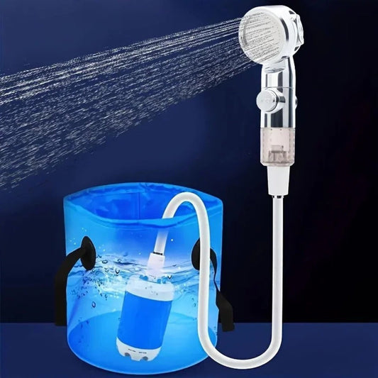 Portable USB Rechargeable Water Pump Shower Head