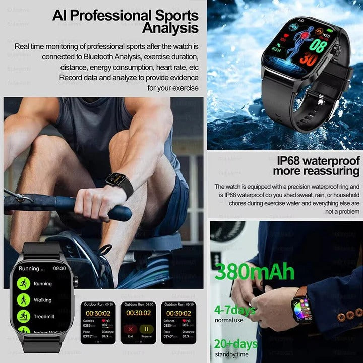 Smartwatch for seniors with health tracking functions
