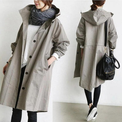 Water Resistant Hooded Trench Coat