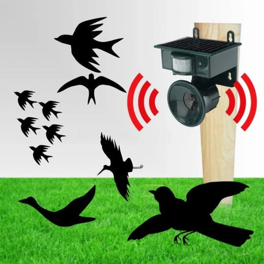 Solar Motion Activated Bird Repeller with Sound Deterrent
