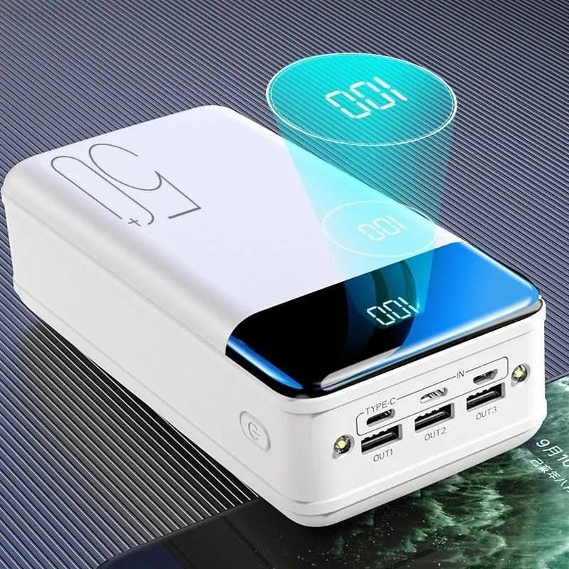 High Capacity Portable Power Bank with Triple-Port Fast Charging