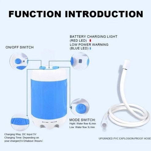 Portable Outdoor Shower Pump for Travel and Camping