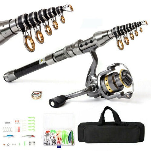 Carbon Fiber Telescopic Fishing Rod & Reel Combo