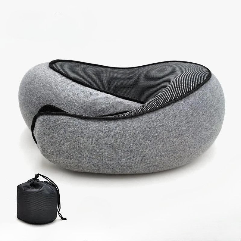 Snail-Shaped Memory Foam Travel Neck Pillow U-Shaped, Portable, Adjustable Support