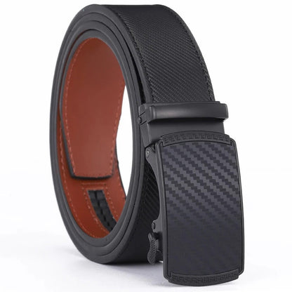 Men's Leather Belt with Automatic Buckle