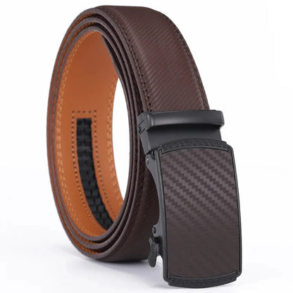 Men's Leather Belt with Automatic Buckle