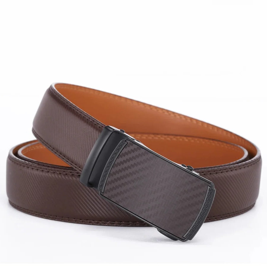 Men's Leather Belt with Automatic Buckle