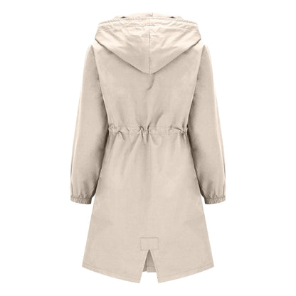 Long Waterproof Rain Jacket for Women Lightweight and Hooded