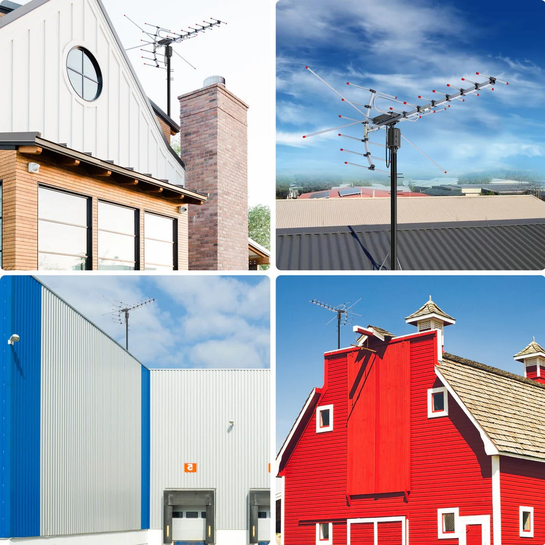 Extra Range 2025 Outdoor Digital HDTV Antenna 360° Rotating Motor Free HD Channels