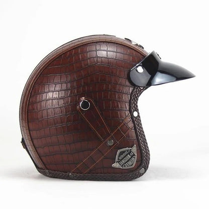 Retro Open Face Motorcycle Helmet with Goggles and Mask
