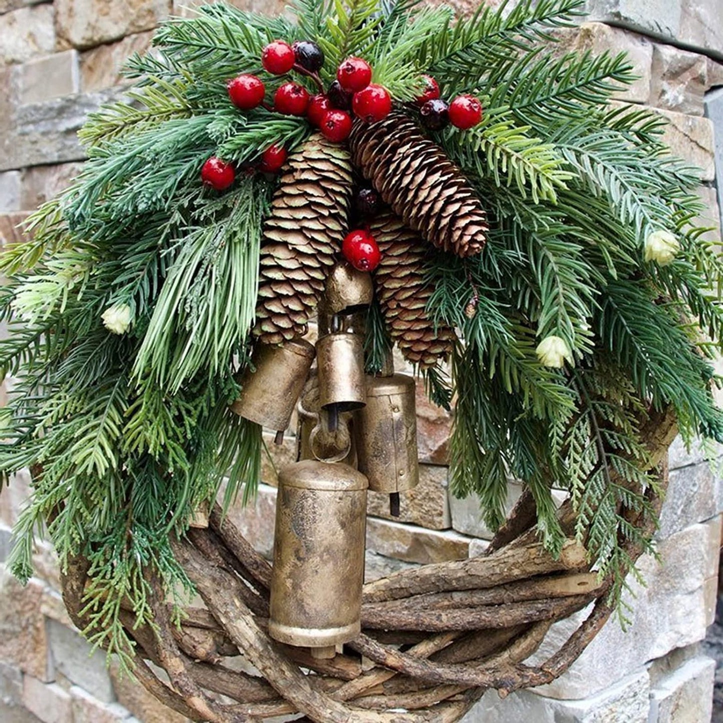 Farmhouse Boho Christmas Wreath Holiday Home Decor