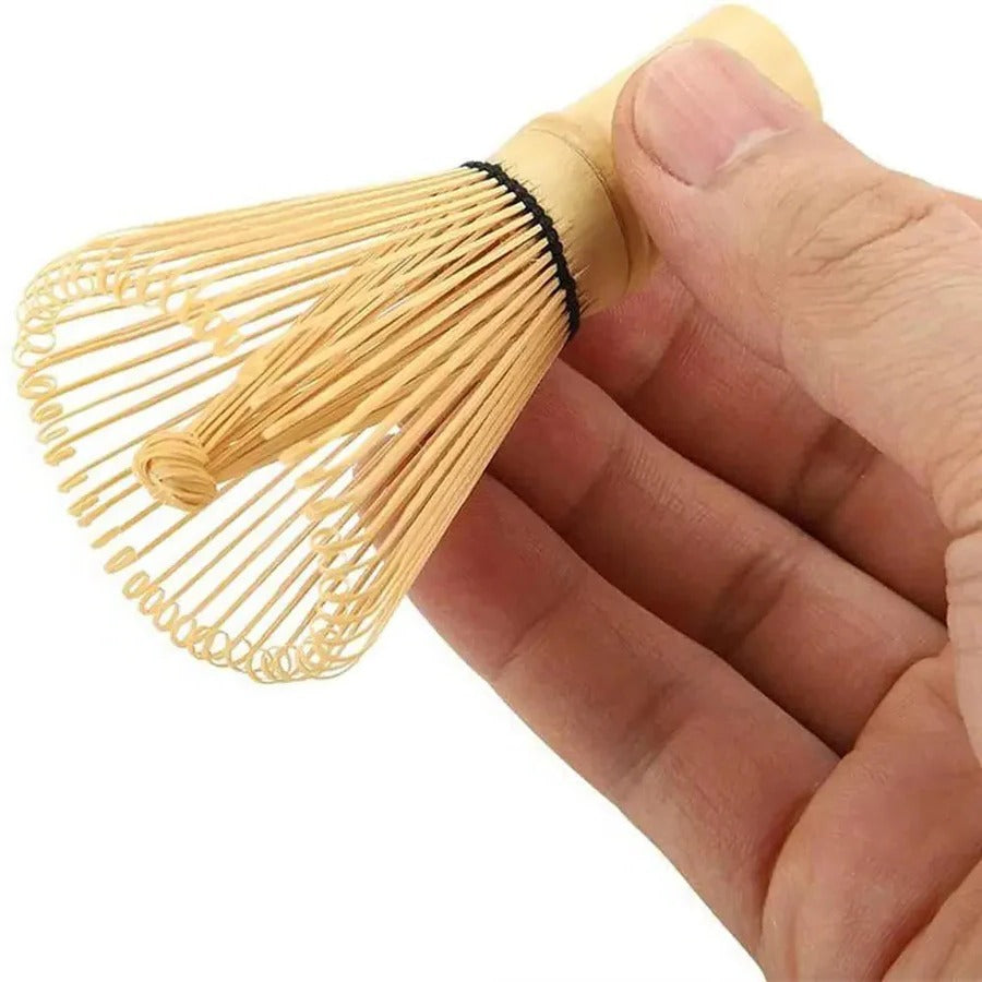 Matcha Tea Set, Bamboo Whisk, Spoon, and Ceramic Bowl