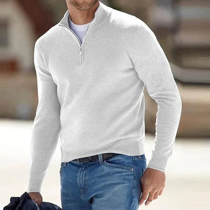 Men’s Cashmere Zip-Up Sweater for Everyday Wear