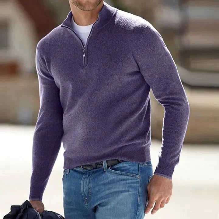 Men’s Cashmere Zip-Up Sweater for Everyday Wear