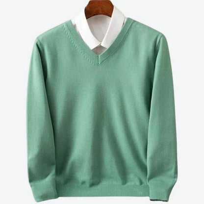 Men's Soft Cashmere Sweater with Crew Neck Pullover