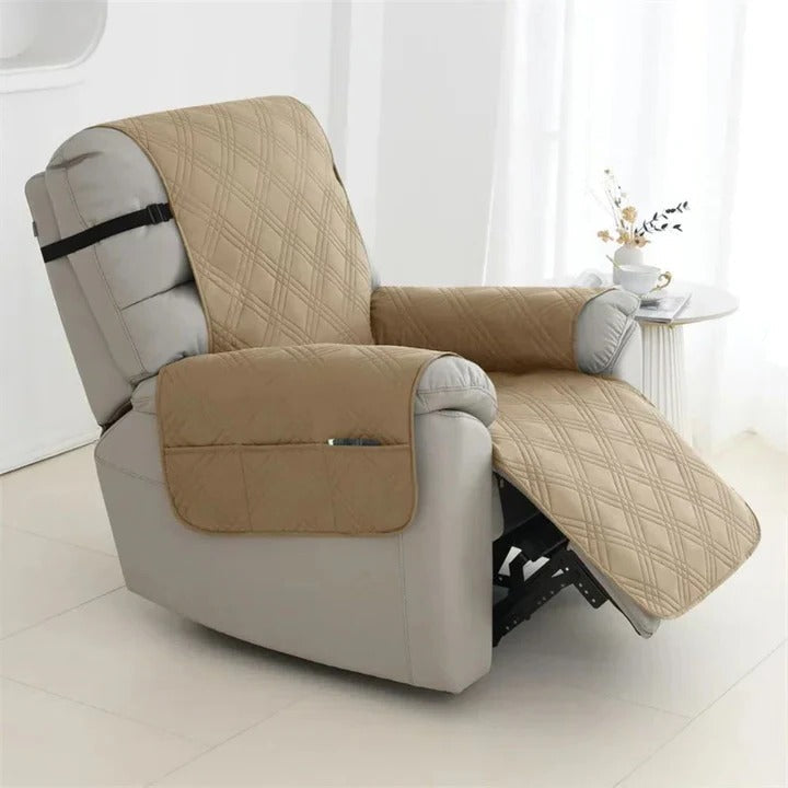 Non-Slip Waterproof Quilted Recliner Cover with Elastic Straps