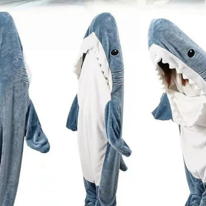 Shark Hooded Fleece Blanket